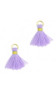 Mini Tassel 1.2cm - Gold-sheer lilac